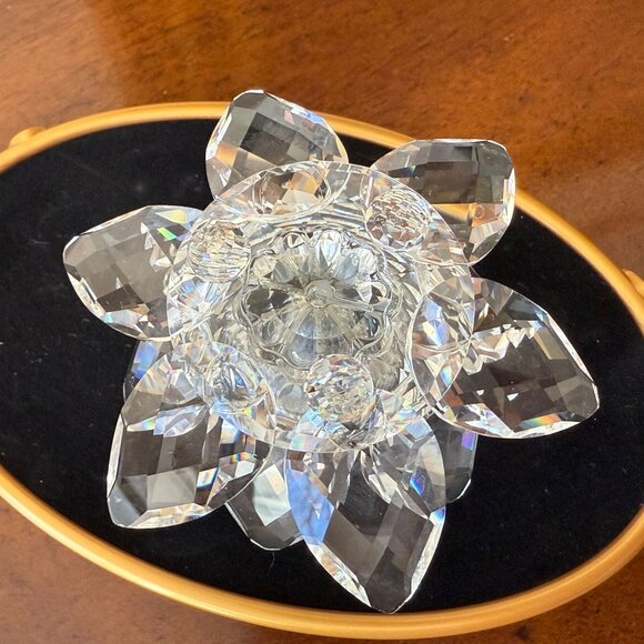 Swarovski Crystal Water Lily Figurine Tea Light Holder MIB & COA - Picture 9 of 16